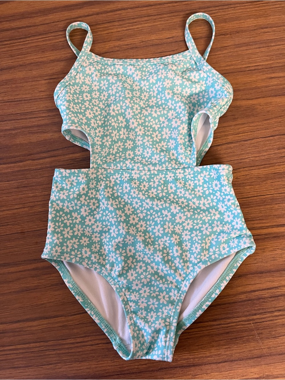 Girls 4T OshKosh B'gosh  Aqua Floral One-Piece Swimsuit